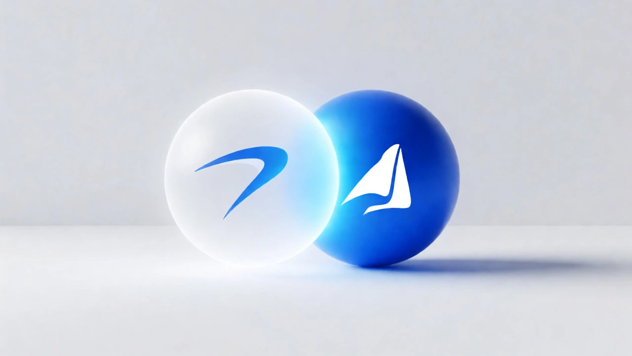 Abstract visual of two concepts merging into one unified sphere
