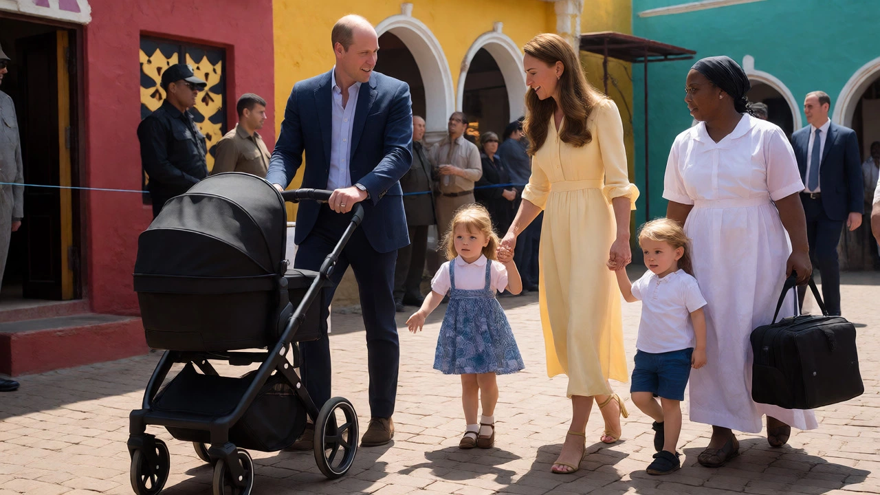Royal family touring abroad with two nannies providing discreet childcare support